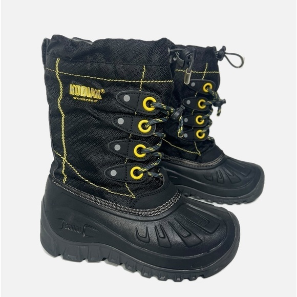 KODIAK CHARLIE GLO BOOTS W INSERT BLACK YELLOW size Youth 1 - Picture 1 of 10